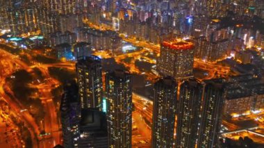 gece güzel modern Asya şehrinin zaman atlamalı görüntüleri