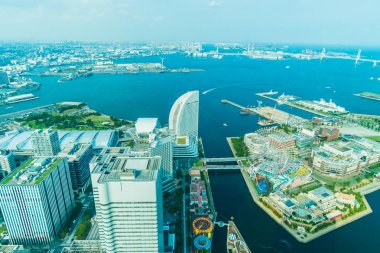 Güzel dış yapı ve Mimarlık Yokohama şehir manzarası Japonya