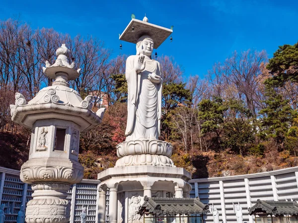 Krásný Buddhismus Socha Bongeunsa Temple City Soul Jižní Korea — Stock fotografie