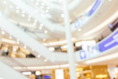 Arkaplan için mağaza içi soyut bulanıklık ve odaklanmış alışveriş merkezi