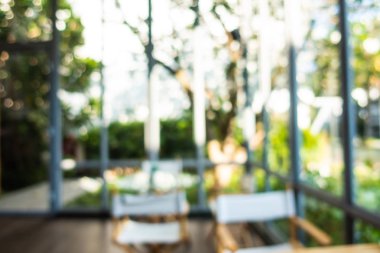 Soyut bulanıklık ve ufuk kafe Cafe ve büfe restoran iç arka planı için