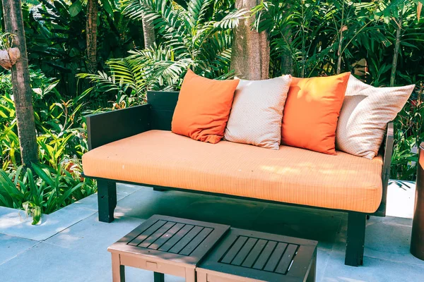 Kussen Sofa Meubilair Decoratie Terras Tuin Voor Ontspanning Ontspanning — Stockfoto