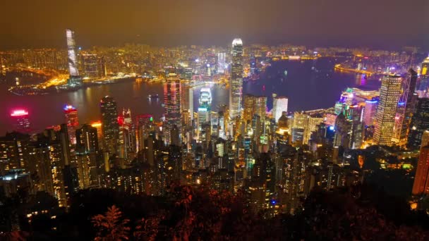 Tiempo Lapso Metraje Hermosa Ciudad Asiática Moderna Por Noche — Vídeos de Stock