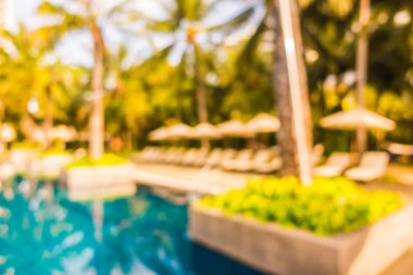Soyut bulanıklık ve ufuk güzel açık yüzme havuzunda otel ve tatil seyahat ve tatil için