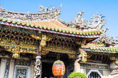 Longshan Tapınağı Tayvan taipei City popüler yeri bina güzel mimari olduğunu
