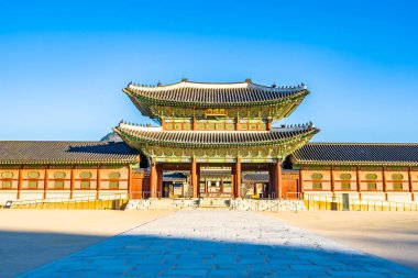 Gyeongbokgung Sarayı Seul Güney Kore'de bina güzel mimari