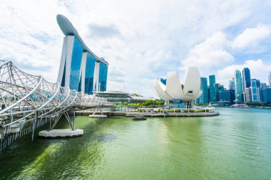 Singapur, 21 Ocak 2019: gökdelen marina defne Singapur City çevresinde bina güzel mimari