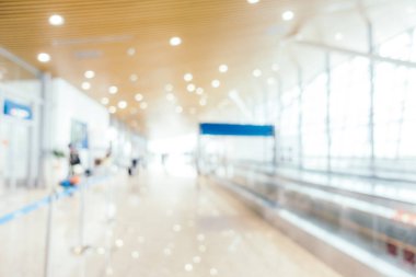 Soyut bulanıklık ve ufuk Havaalanı yolcu taşıma iç arka plan için için terminal
