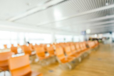Soyut bulanıklık ve ufuk Havaalanı terminal yolcu taşıma veya iş için arka plan için iç seyahat