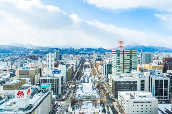 日本北海道札幌 2019年2月2日美丽的建筑建筑 在雪冬季节的北海道 — 图库照片