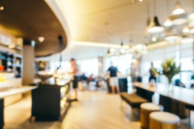 Özet olarak, arka plan için soyut bulanık ve odaksız otel ve lobi iç mekanı