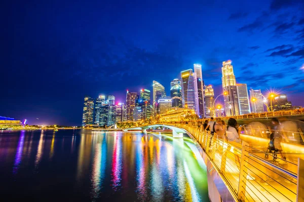 Singapura Janeiro 2019 Belo Arranha Céu Arquitetônico Torno Baía Marina — Fotografia de Stock