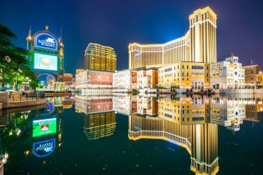 Venedik güzel mimari yapı ve diğer otel resort ve gece macau şehir casino