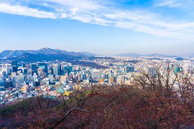 Güzel manzara ve mimari ve Seoul city Güney Kore bina cityscape