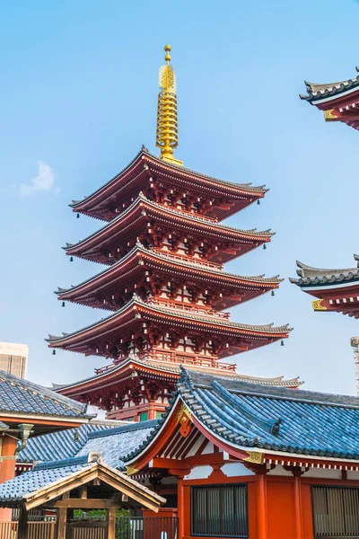 Hermoso Edificio Arquitectura Sensoji Templo Famoso Lugar Para Visitar Asakusa — Foto de Stock