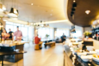 Özet olarak, arka plan için soyut bulanık ve odaksız otel ve lobi iç mekanı