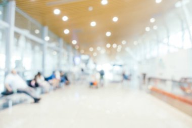 Soyut bulanıklık ve ufuk Havaalanı yolcu taşıma iç arka plan için için terminal