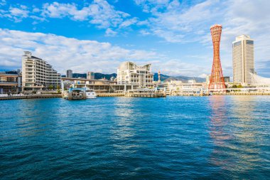 Mimari yapı ve kobe kule şehir manzarası Japonya ile güzel cityscape