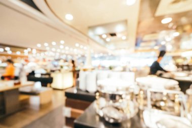 Kahvaltı büfesi hotel iç restoranda yemek için arka plan bulanıklık