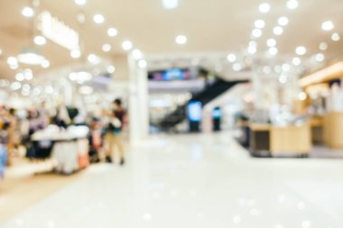 Arkaplan için mağaza içi soyut bulanıklık ve odaklanmış alışveriş merkezi