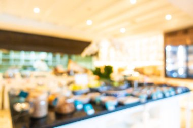 Soyut bulanıklık ve ufuk kafe Cafe ve büfe restoran iç arka planı için