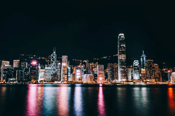 Bella Architettura Edificio Paesaggio Urbano Hong Kong Skyline Città Crepuscolo — Foto Stock