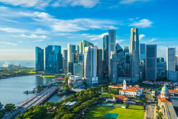 Prachtige Architectuur Bouwen Exterieur Stadsgezicht Skyline Van Stad Van Singapore — Stockfoto