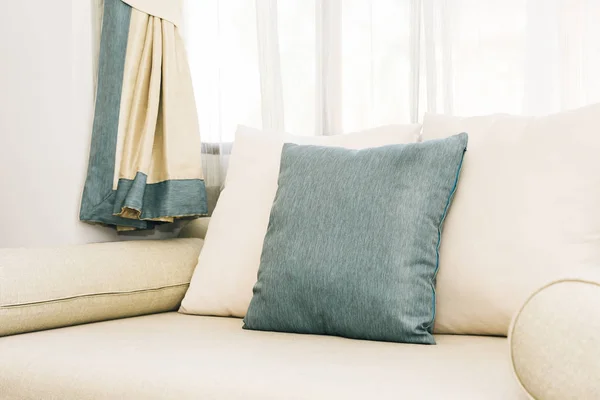Travesseiro Confortável Sofá Decoração Interior Luxo Quarto — Fotografia de Stock