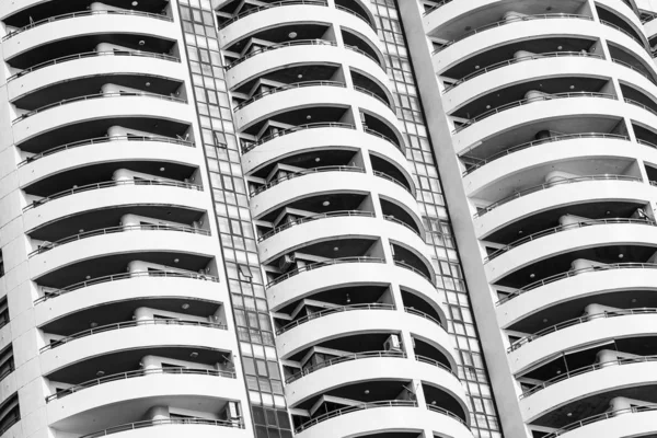 Building Exterior Window Balcony Pattern Textures Surface Black White Color — Stock Photo, Image