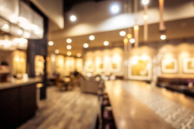 Arka plan için soyut bulanık kahve dükkanı iç mimarisi