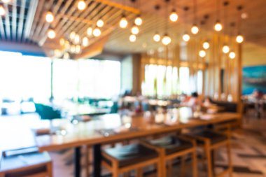 Soyut bulanıklık ve ufuk kafe Cafe ve büfe restoran iç arka planı için