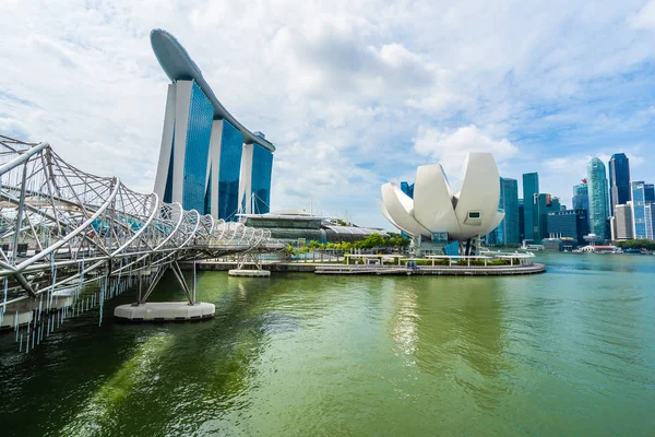 Singapore Jan 2019 Vackra Arkitektur Byggnad Skyskrapan Runt Marina Bay — Stockfoto