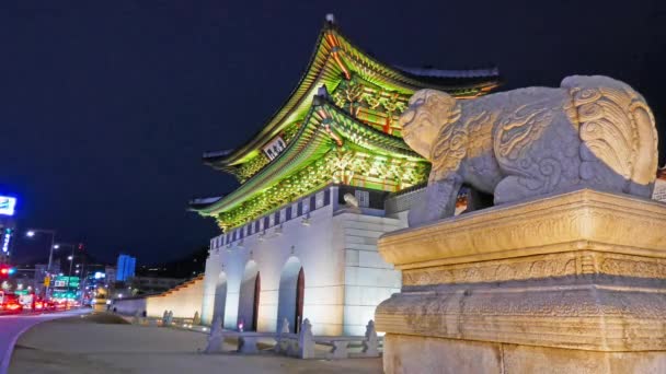 Prachtig Gebouw Van Gyeongbokgung Palace Seoul Korea — Stockvideo