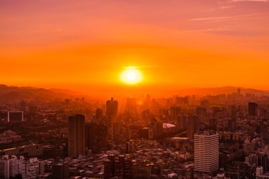 Taipei şehrinin güzel mimarisi
