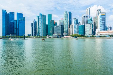 Singapur, 21 Ocak 2019: skyscra bina güzel mimari