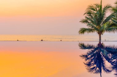 Swimmi etrafında hindistan cevizi palmiye ağacı ile güzel manzara açık