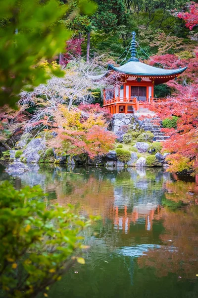 Beautiful Daigoji temple with colorful tree and leaf in autumn s — Stock Photo, Image