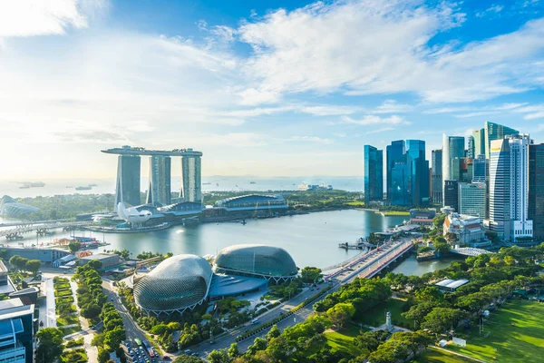 Bela arquitetura edifício paisagem urbana exterior em Singapura — Fotografia de Stock