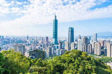 Güzel manzara ve cityscape taipei 101 bina ve ark
