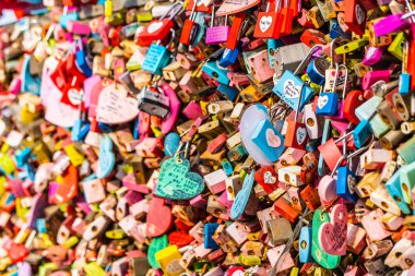 Seoul, Güney Kore 6 Aralık 2018: aşk anahtar namsan Dağı'nda