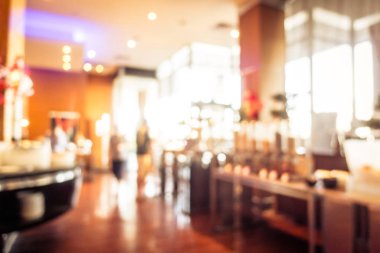 Soyut bulanıklık kahve dükkanı kafe ve Restoran iç açık büfe