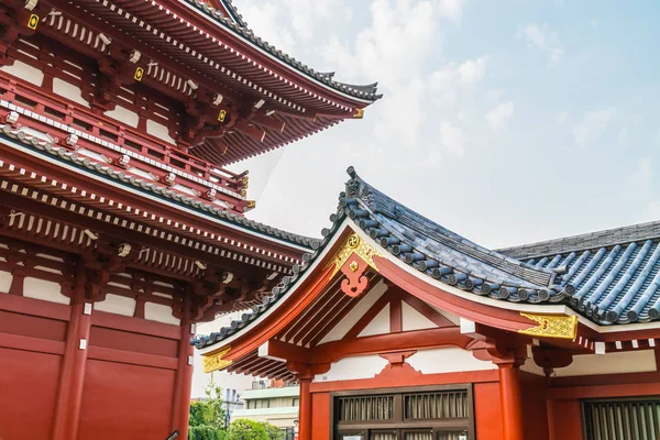 Hermoso Edificio Arquitectura Sensoji Templo Famoso Lugar Para Visitar Asakusa — Foto de Stock