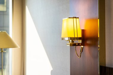 Güzel lüks ışık lamba dekorasyon oda iç duvarda
