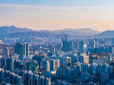 Bina Cityscape Kulesi Seoul City Güney Kore ile güzel mimari