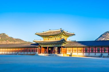 Gyeongbokgung Sarayı Seul Güney Kore'de bina güzel mimari