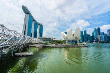 Singapur, 21 Ocak 2019: gökdelen marina defne Singapur City çevresinde bina güzel mimari