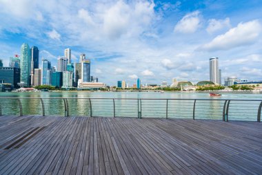 Singapur, 21 Ocak 2019: gökdelen marina defne Singapur City çevresinde bina güzel mimari