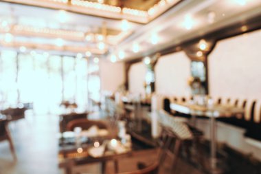 Arka plan için soyut bulanıklık ve odaklanmış kahve dükkanı ve restoran iç mekanı