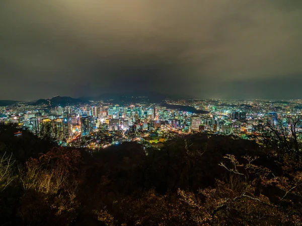 ソウル市周辺の夜 韓国の美しい建築 — ストック写真