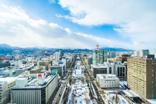 日本北海道札幌 2019年2月2日美丽的建筑建筑 在雪冬季节的北海道 — 图库照片